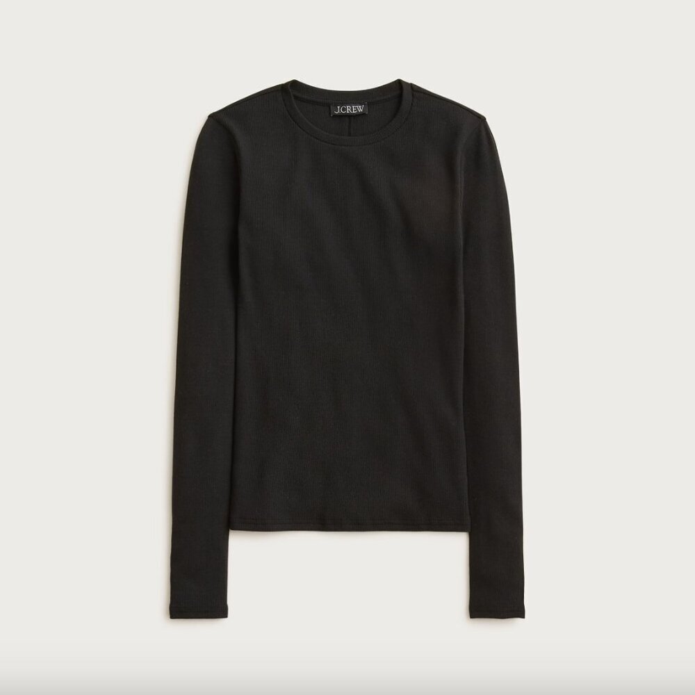 J.Crew Perfect rib long-sleeve T-shirt in Black XL
